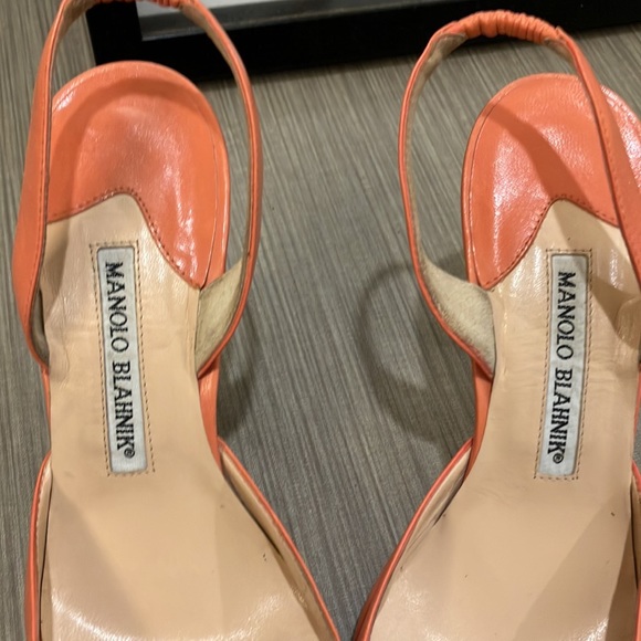 Manolo Blahnik coral slingback heels 37 - Picture 7 of 12